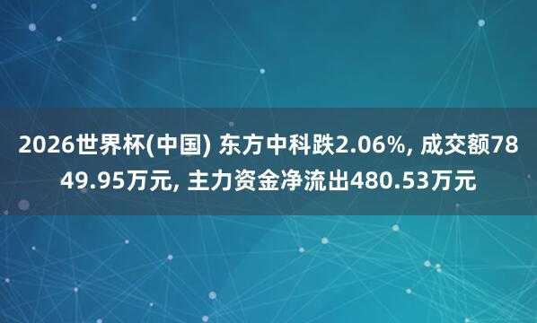 2026世界杯(中國(guó)) 東方中科跌2.06%, 成交額7849.95萬(wàn)元, 主力資金凈流出480.53萬(wàn)元