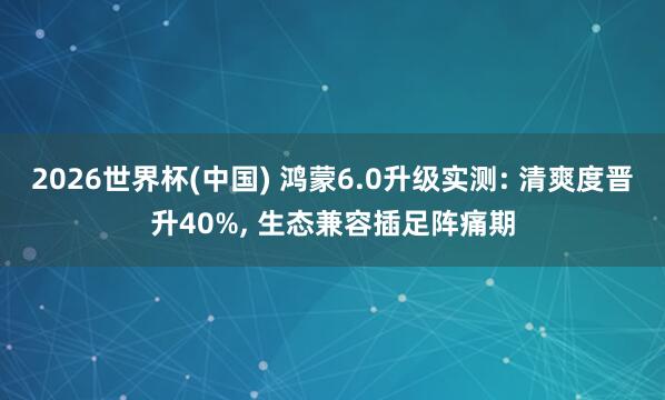 2026世界杯(中國) 鴻蒙6.0升級實測: 清爽度晉升40%, 生態兼容插足陣痛期