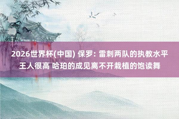 2026世界杯(中國) 保羅: 雷刺兩隊的執教水平王人很高 哈珀的成見離不開栽植的飽讀舞