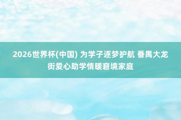 2026世界杯(中國) 為學子逐夢護航 番禺大龍街愛心助學情暖窘境家庭
